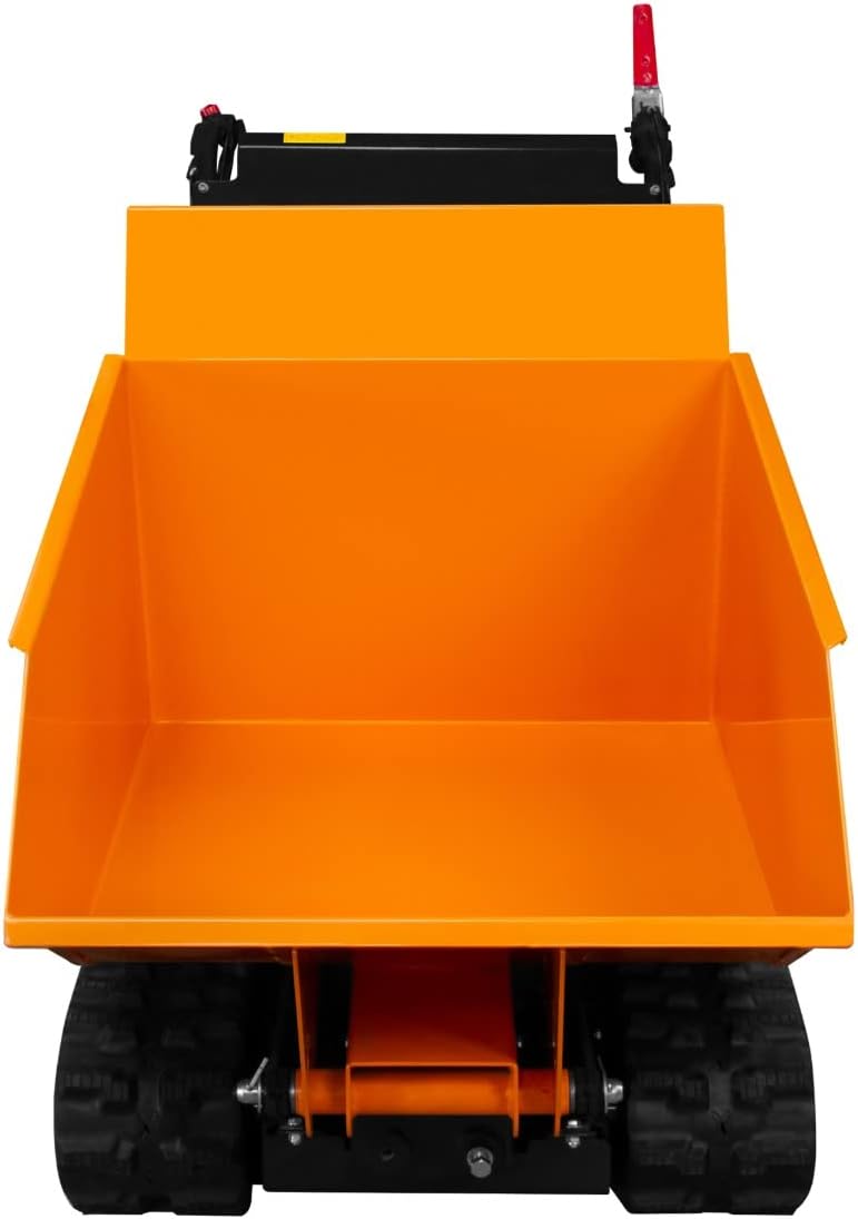 Mini Raupendumper Dumper 500kg Benzin Motorschubkarre Raupenantrieb Kettendumper Motor Schubkarre Minidumper Hydraulische Kippfunktion 270cc 9PS 4 Gänge Stahl GRATIS Rampe Schneeschild & Erweiterung