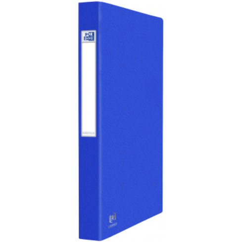 Classeur 2 anneaux cartonné Oxford Eurofolio+  A4 - Dos 3,5 cm bleu