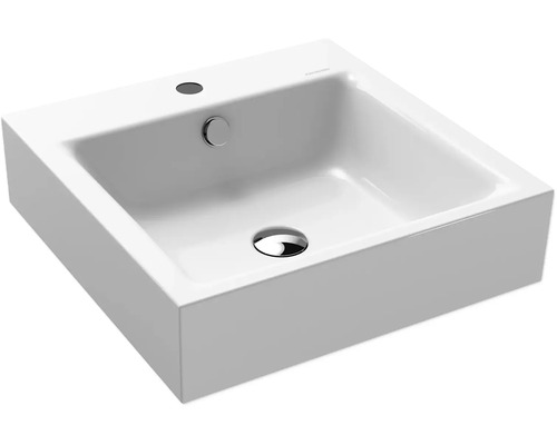KALDEWEI Puro opzetwastafel 46cm geëmailleerd staal met kraangat en pareleffect wit 900606013001