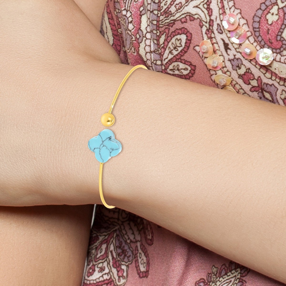 Bracelet SC Bohème orné d'une pierre turquoise