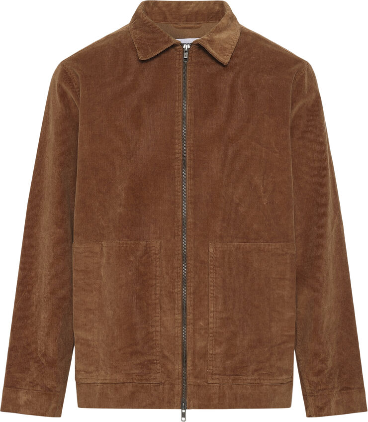 Knowledge Cotton Apparel Classic 14-wales cotton corduroy zip overshirt - GOTS/Vegan Dachshund