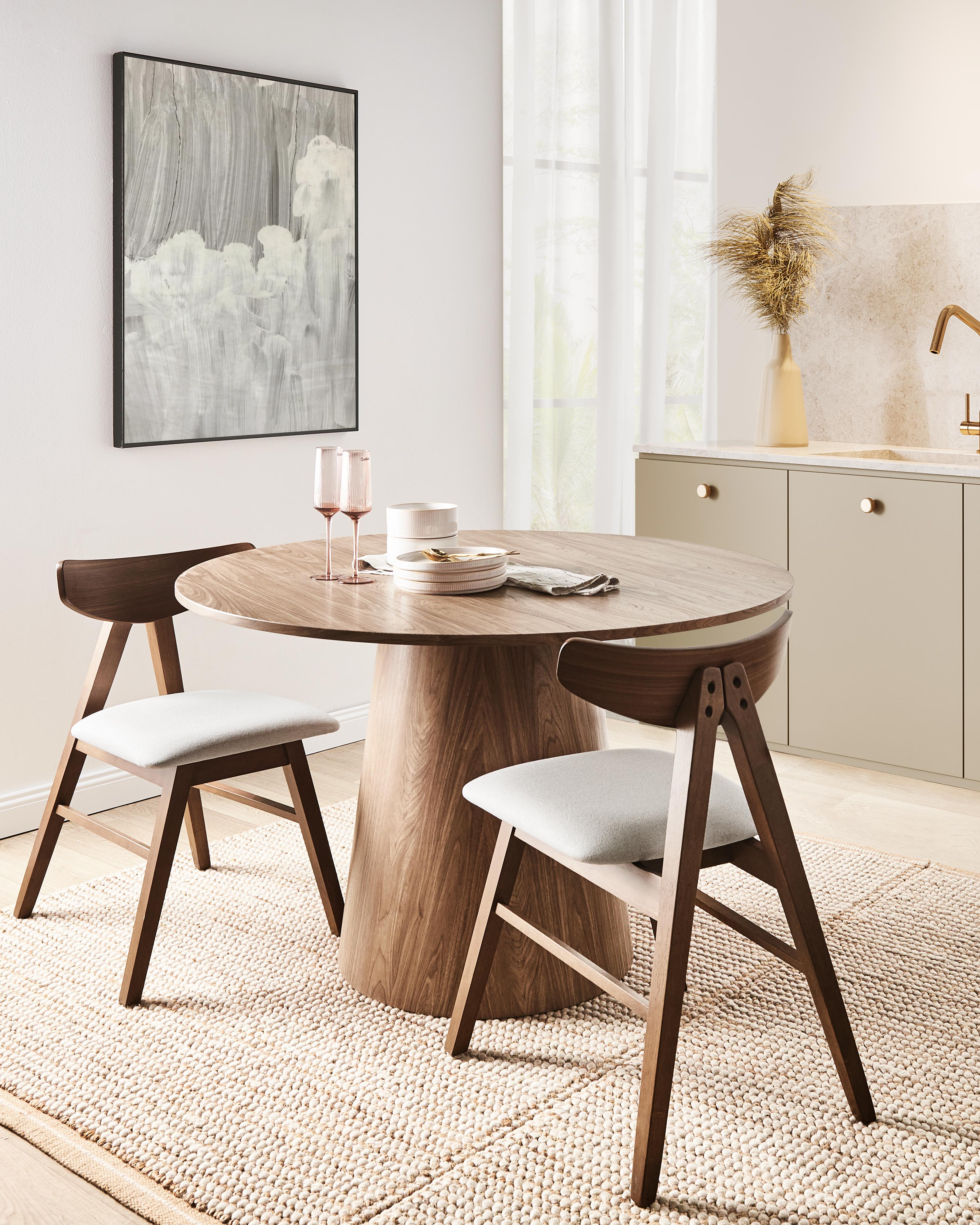 Set van 2 eetkamerstoelen LACOTA Hout Donkerbruin/grijs