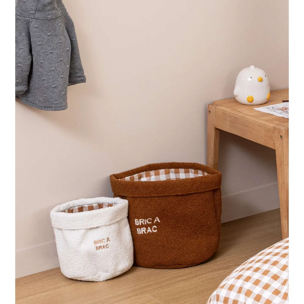 Atmosphera, Createur D'Interieur Atmosphera Duo Paniers Bouclette Blanc Marron