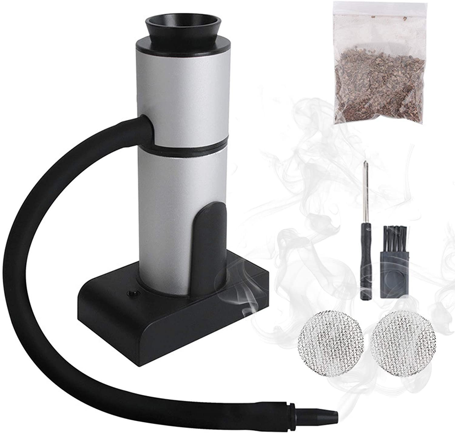 Mini BBQ Fleisch Smoker Räucherpistole Smoking Gun (Batteriebetrieben) - Silber / Schwarz