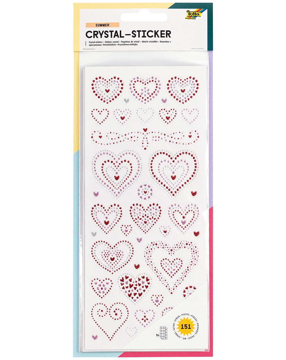 Crystal-Sticker SOMMER 5-teilig in bunt