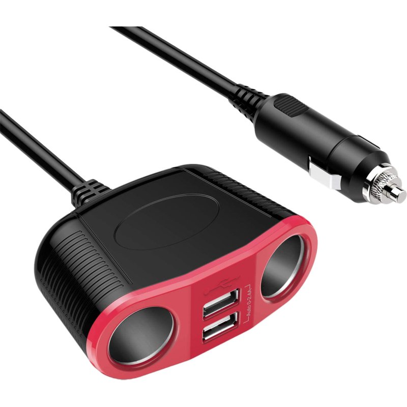 DLH Multiprise allume-cigare. 2 sorties allume-cigare max 150W et 2 sorties USB