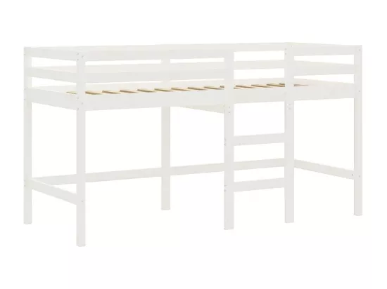 Lit mezzanine enfants avec rideaux sans matelas bleu 90x190 cm