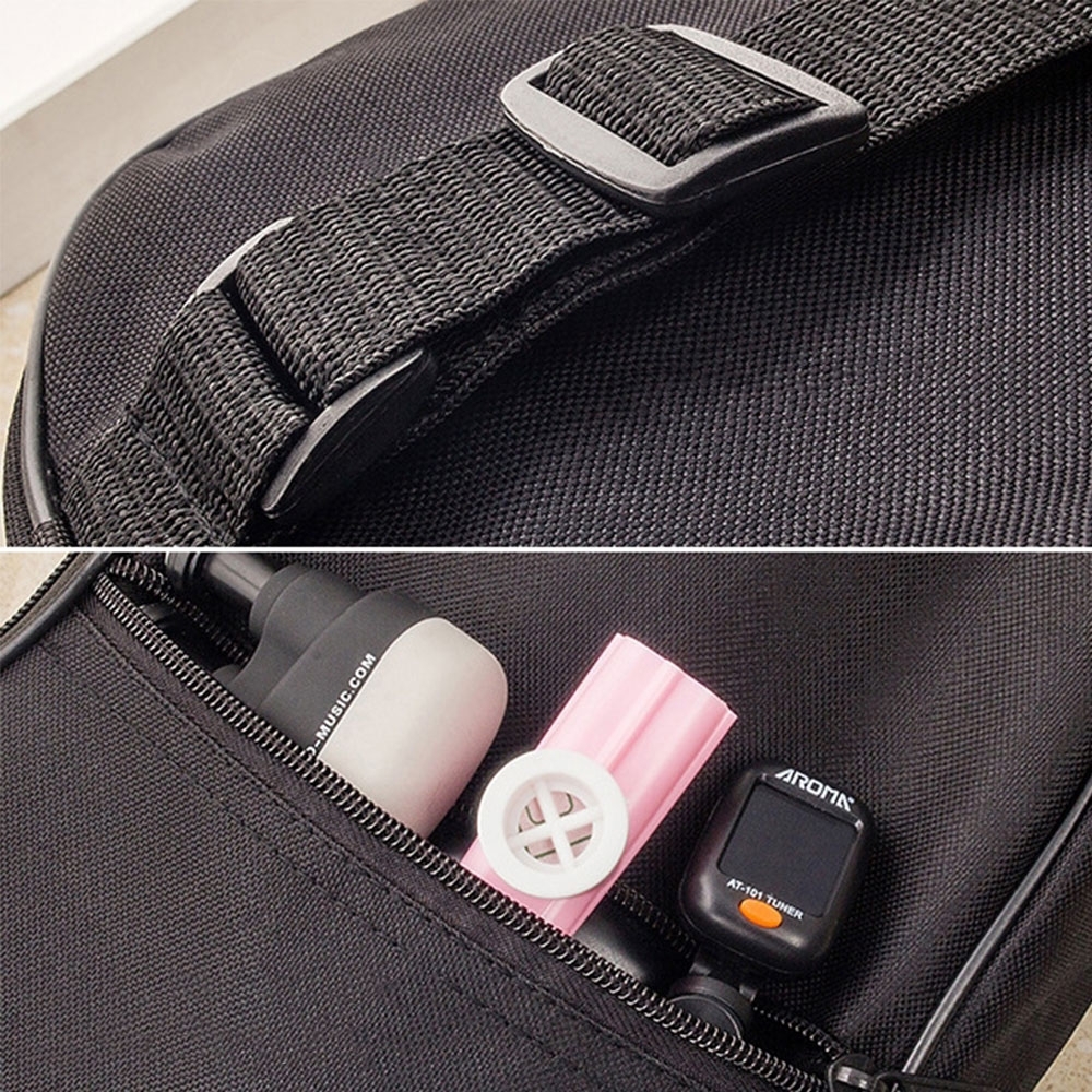 (Gr. M) 64x24cm Universal Ukulele Schutztasche Violinen Gig Bag Wasserabweisender Rucksack - Schwarz