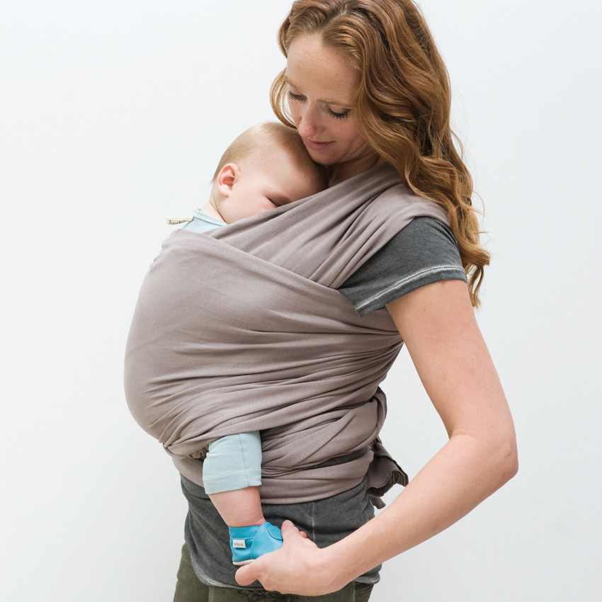 Porte-bébé Tricot Slen en coton bio taupe