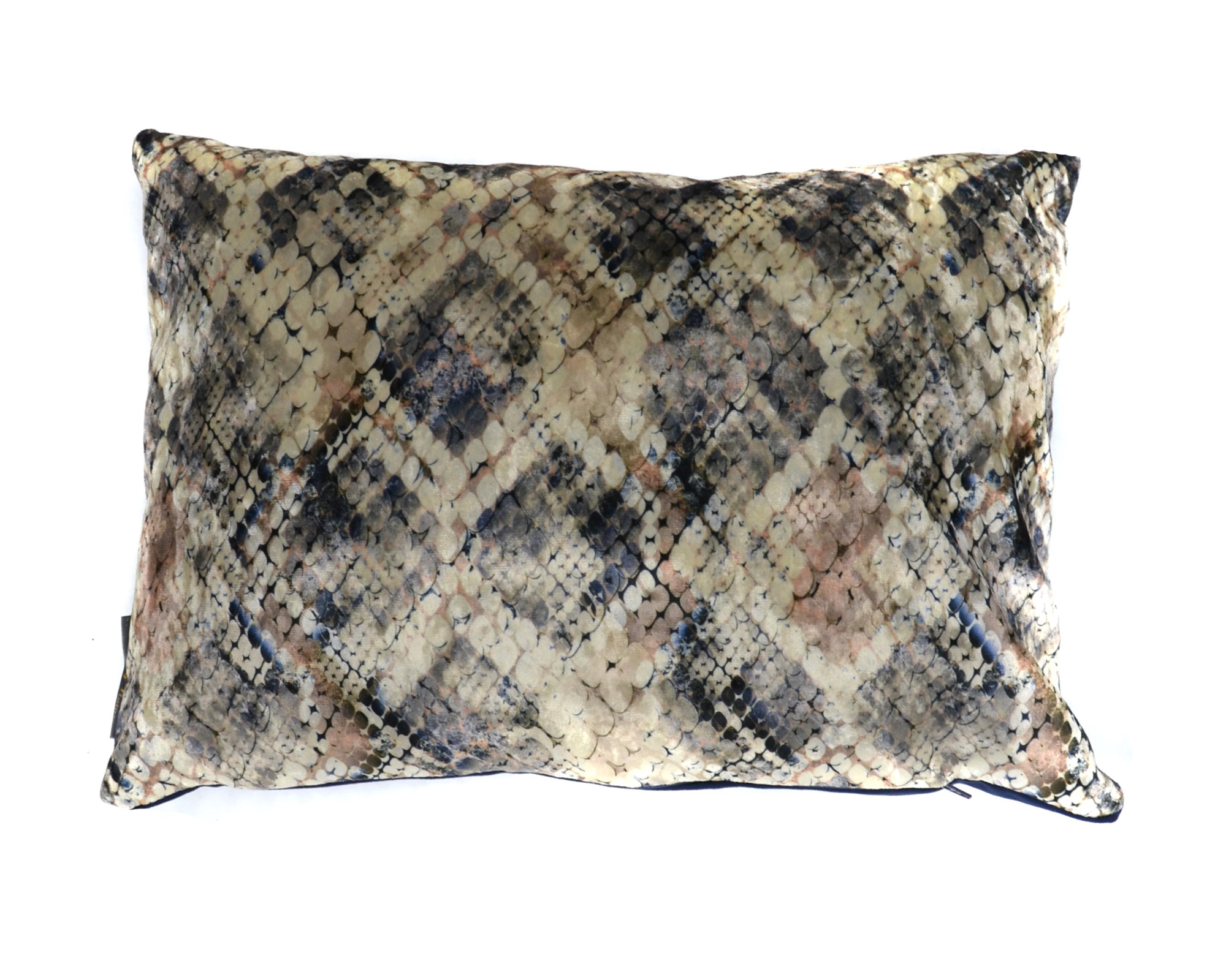 Kussen velvet wilde slangenhuid Kussen velvet slangenhuid 50 x 35 cm beige