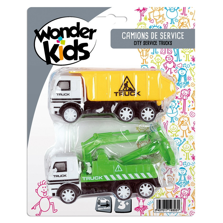 Lot de 2 camions de service 11 cm
