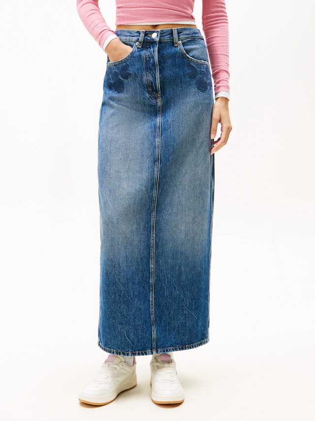 Tommy Jeans Jeansrock »LAYLA MAXI SKIRT CBF DI2057«, mit Stickerei