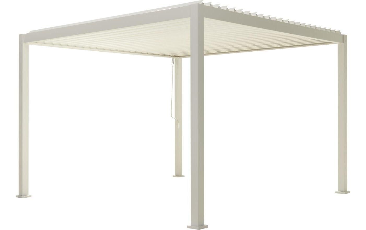 Alu-Pergola, Weiss, 300 x 300 x 250 cm<br>Pergola mit kippbaren Lamellen