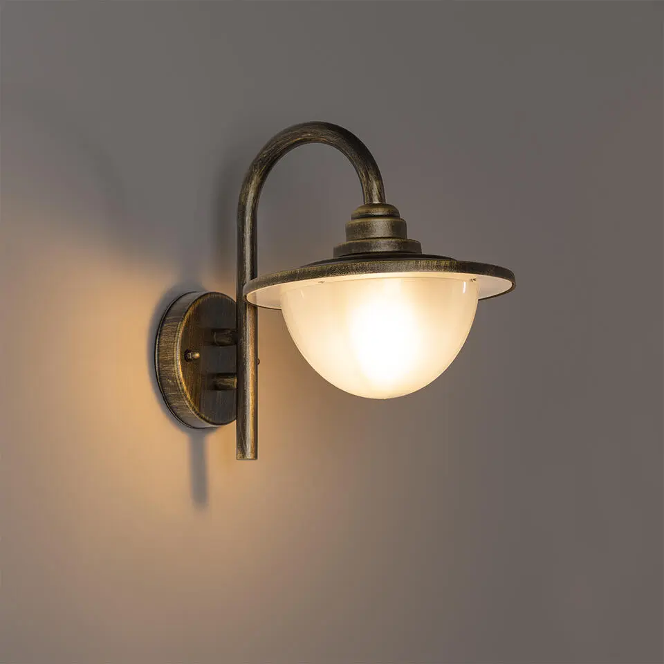 Qazqa wandlampen buiten bruges goudkleurig e27