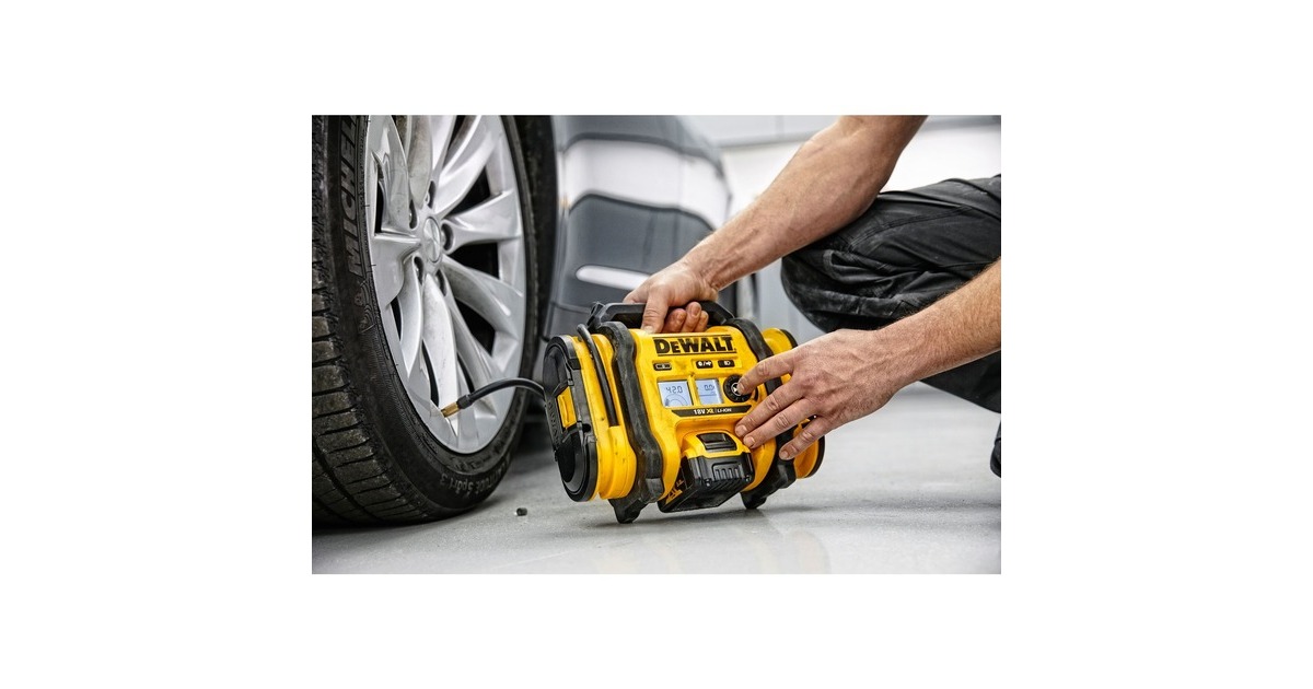 DEWALT18V XR Compacte Luchtpomp DCC018N-XJ  (Geel/zwart, Accu en oplader niet inbegrepen)