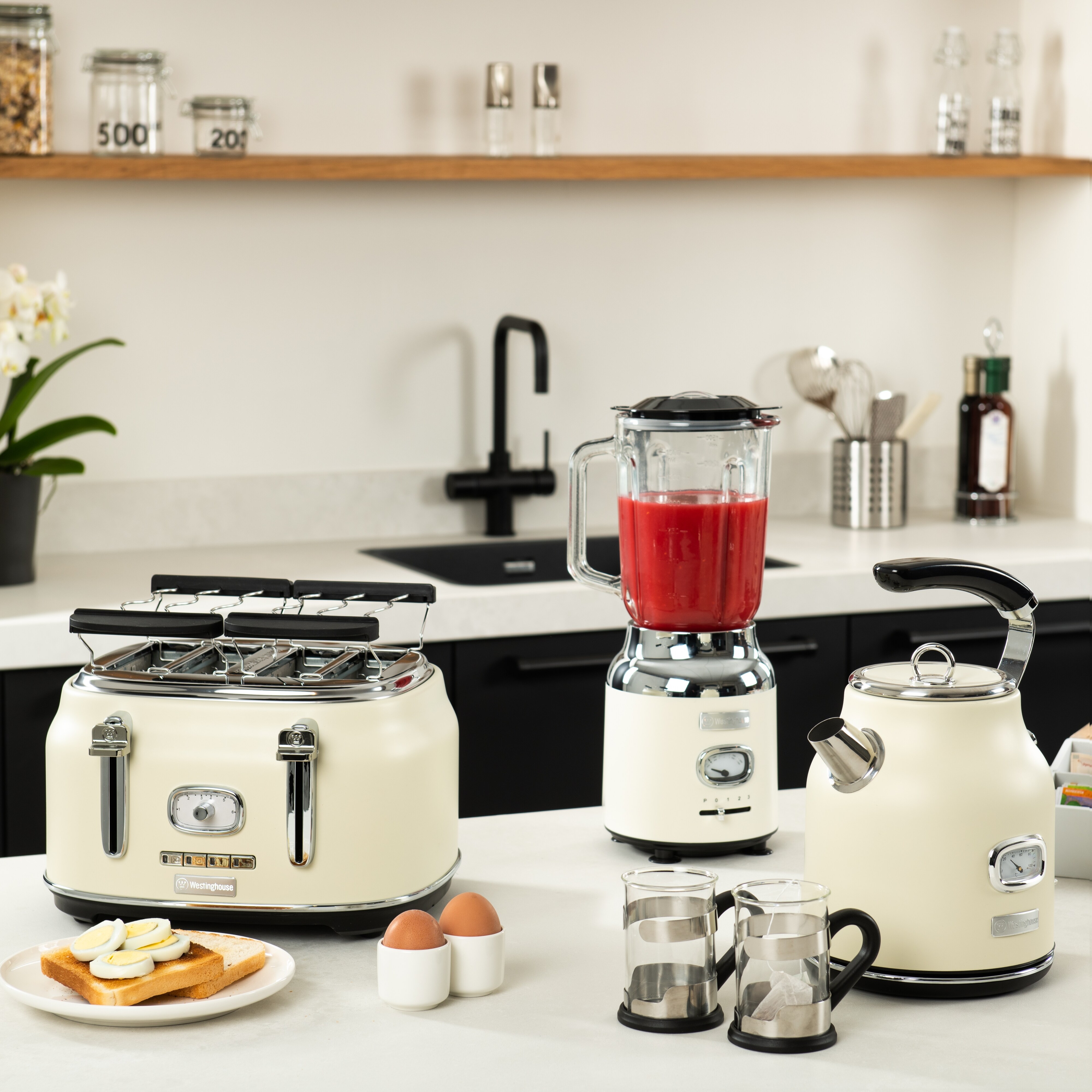 Westinghouse 4-Schlitz-Toaster WKTTB809WH cremeweiß