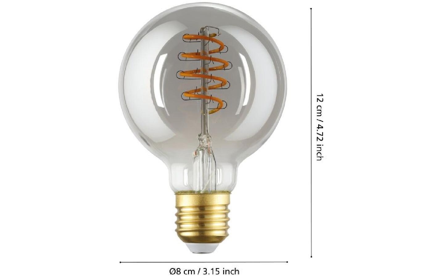 Lampe 4 W E27 WarmweissSmart-Home Connect.z LED Leuchtmittel aus schwarz bedampftem Glas