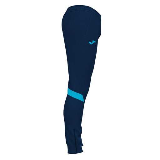 Calça comprida Joma Championship Vi, azul marinho e turquesa fluorescente.