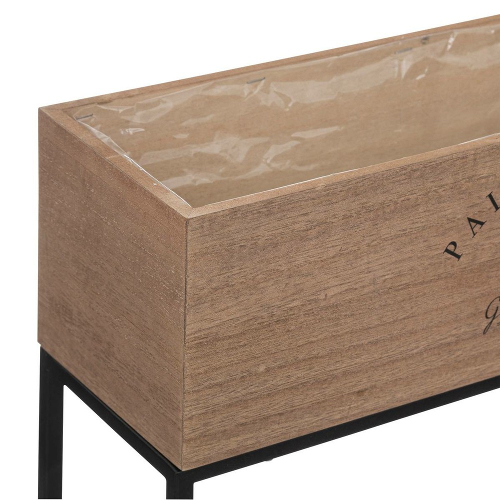 Set de 2 jardinières en bois et métal