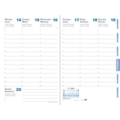 Agenda Equology - 1 semaine sur 2 pages - 10 x 15 cm - noir - Quo Vadis