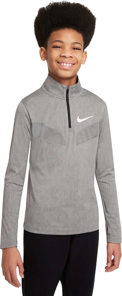 Sport Poly 1/4 Zip Top Gutt 091/Carbon Heather/White