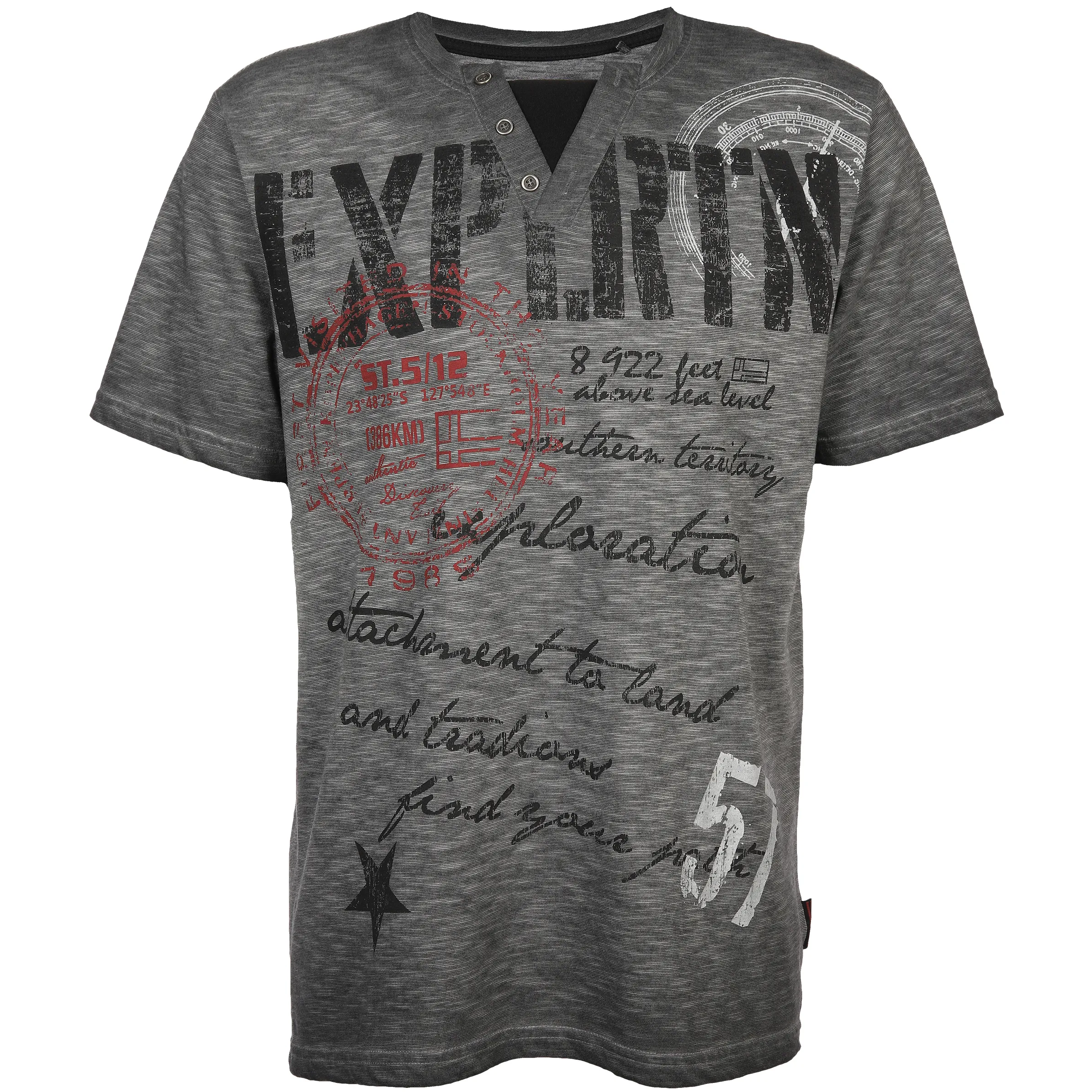 Herren Henleyshirt mit Frontprint