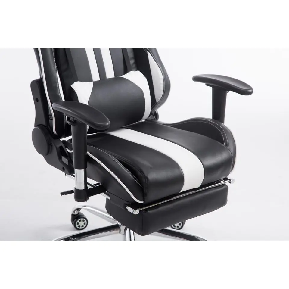 CLP Bureaustoel Limit zwart Frame - Kunstleer - zwart/wit