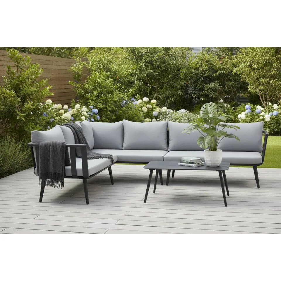 Hoek loungeset 5 personen Aluminium Grijs De Laan Projects