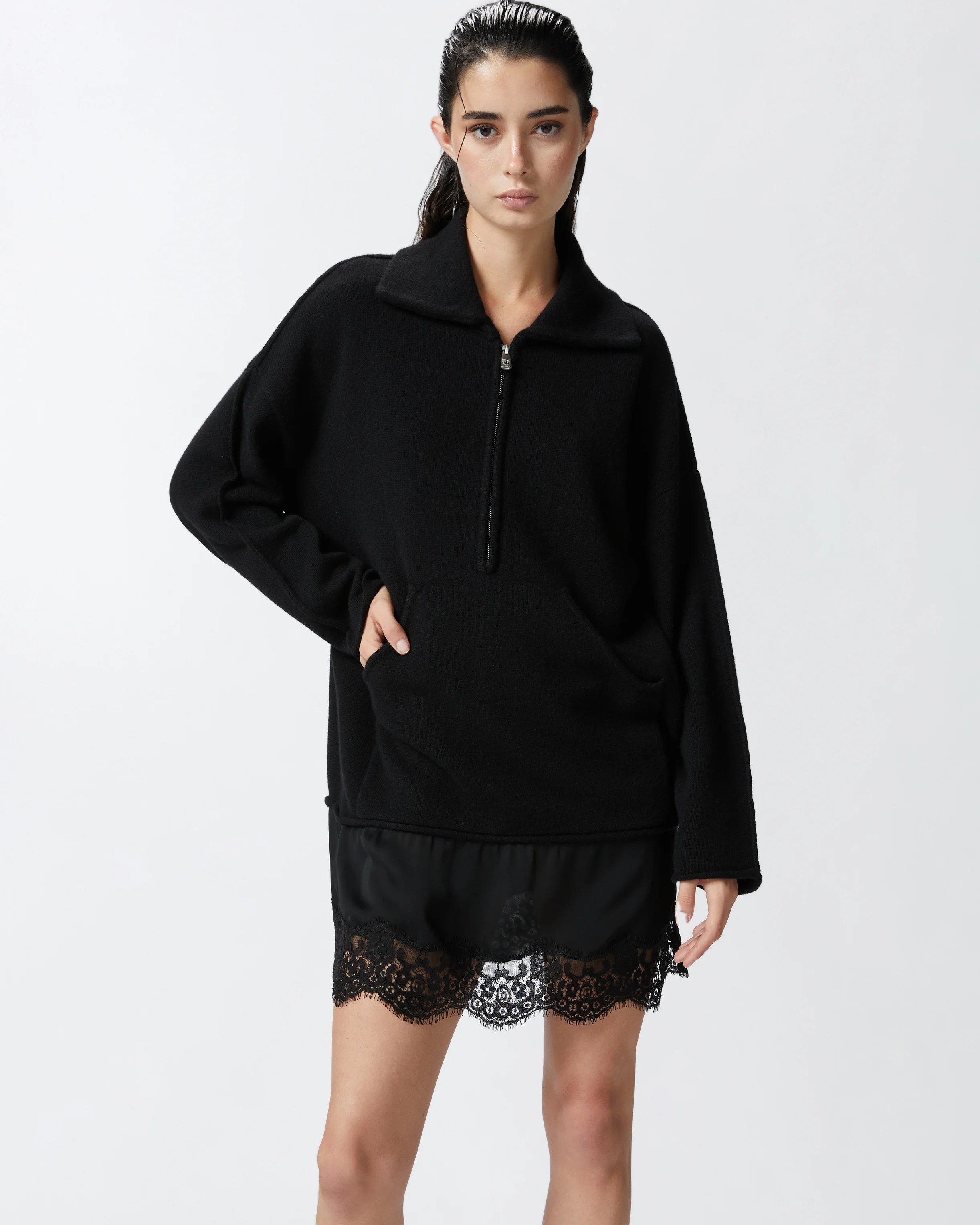 Robe avec empiècement | Noir