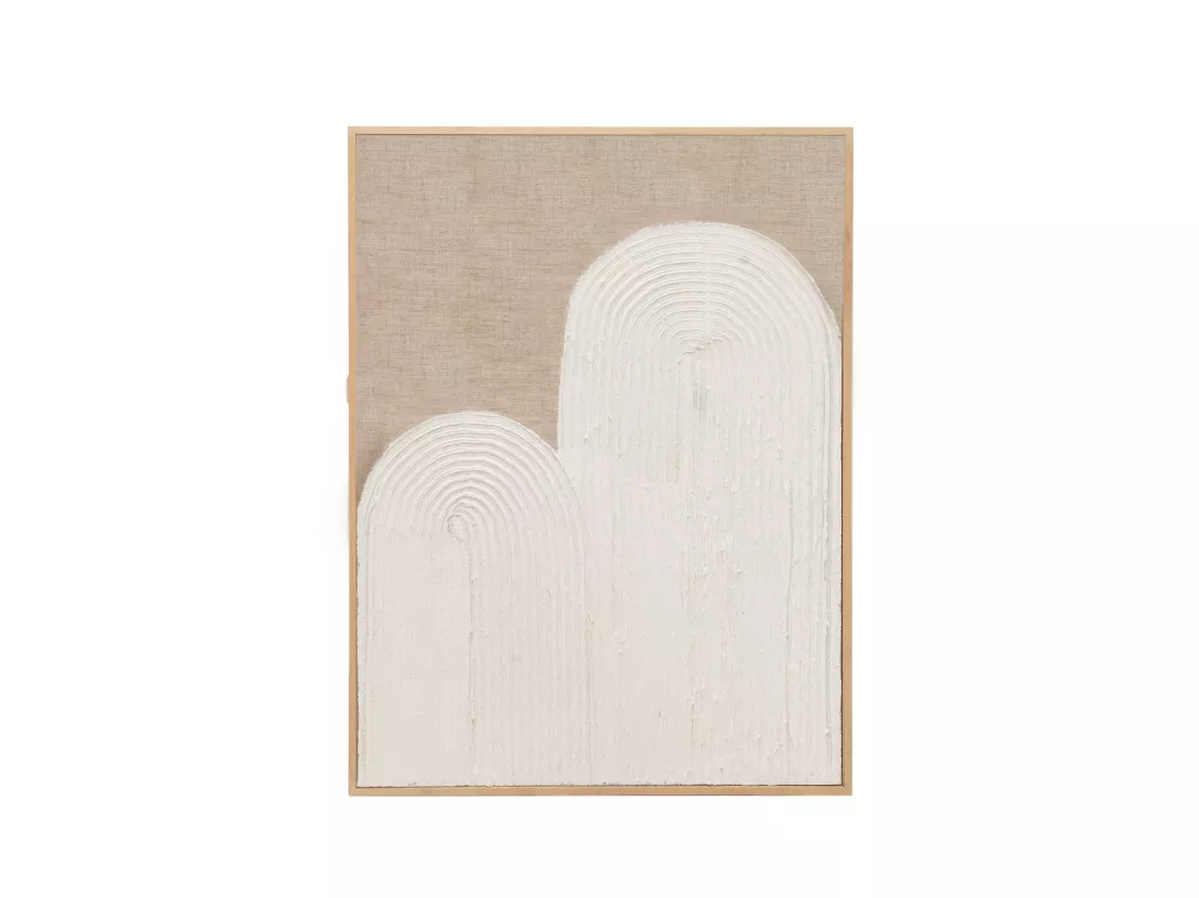 Peinture à l'huile décorative faite à la main cadre blanc 60x80cm - MARLENE - DECOWOOD