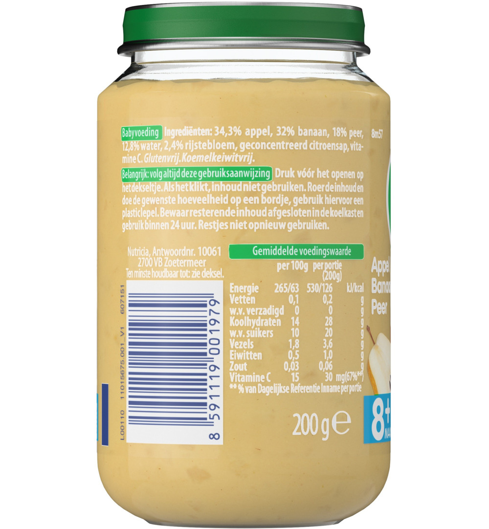 Olvarit Appel banaan peer 8M57 (200 gr)