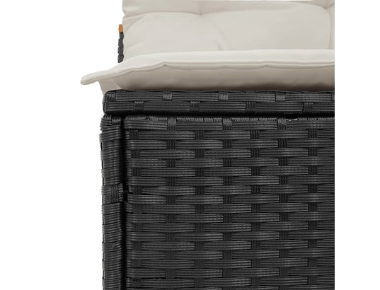 VIDAXL - Canapés de jardin sans accoudoirs avec coussins 2 pcs noir