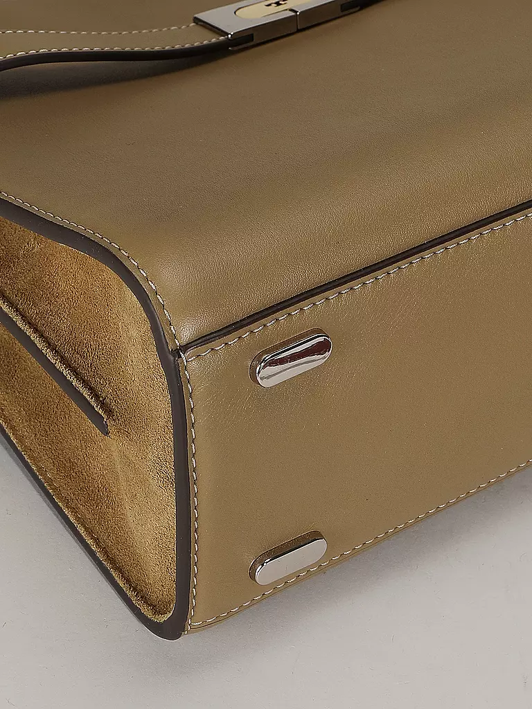 TORY BURCH Ledertasche - Henkeltasche LEE RADZIEILL Small  beige