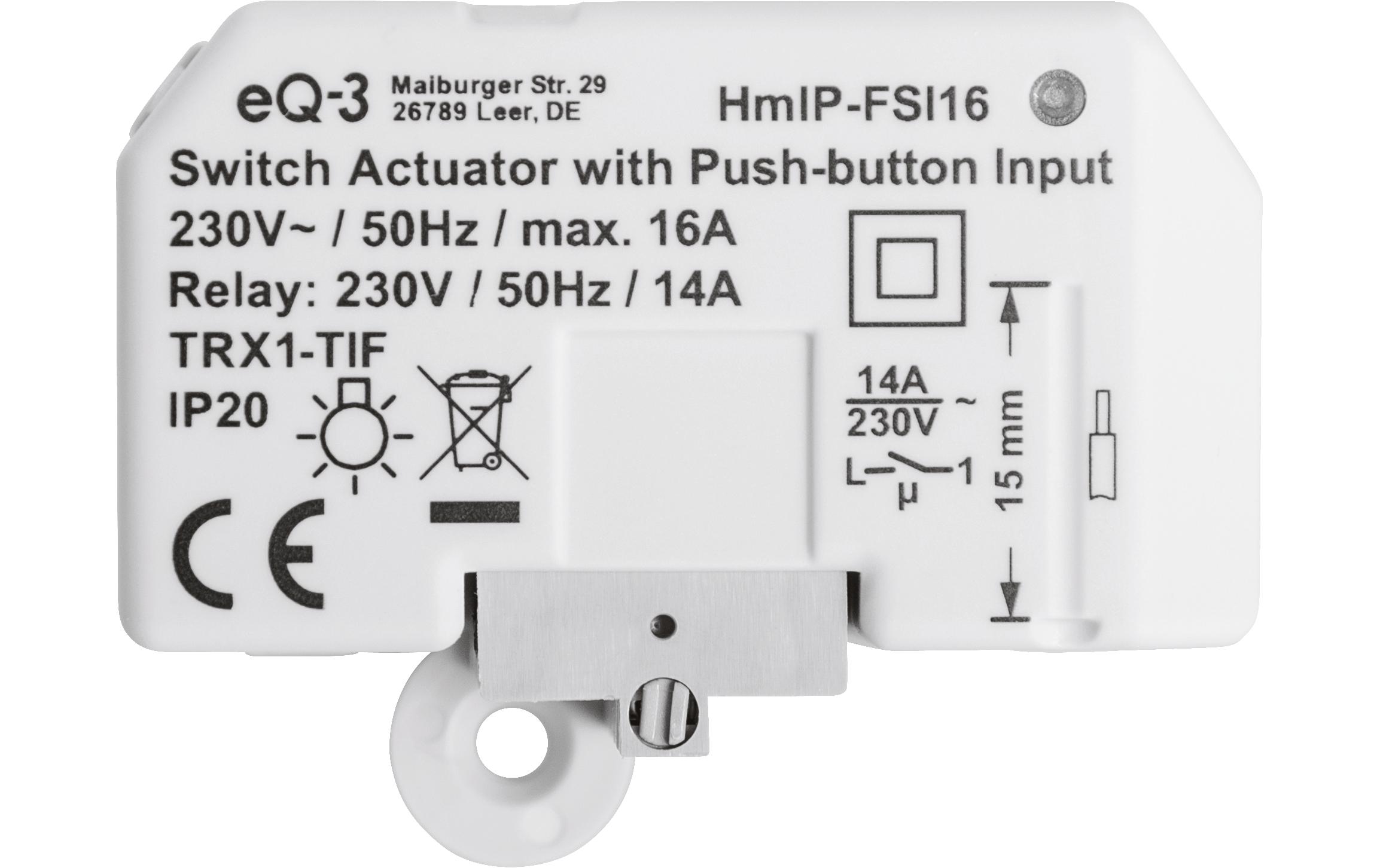 Smart Home Funk-Schaltaktor mit Tastereingang unterputzUnterputz Schaltaktor – HmIP-FSI16