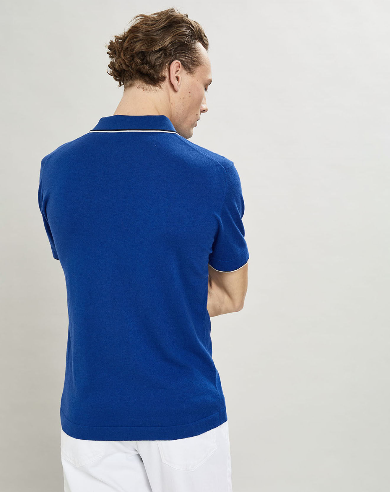 Hackett London Polo en maille Coton & Soie  bleu