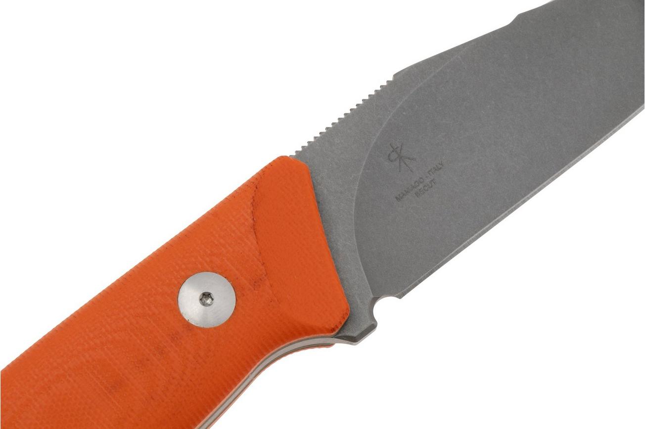Fox Knives Rifle Ejector FX-663 OR, Orange G10 vaststaand mes, Raven Knives design