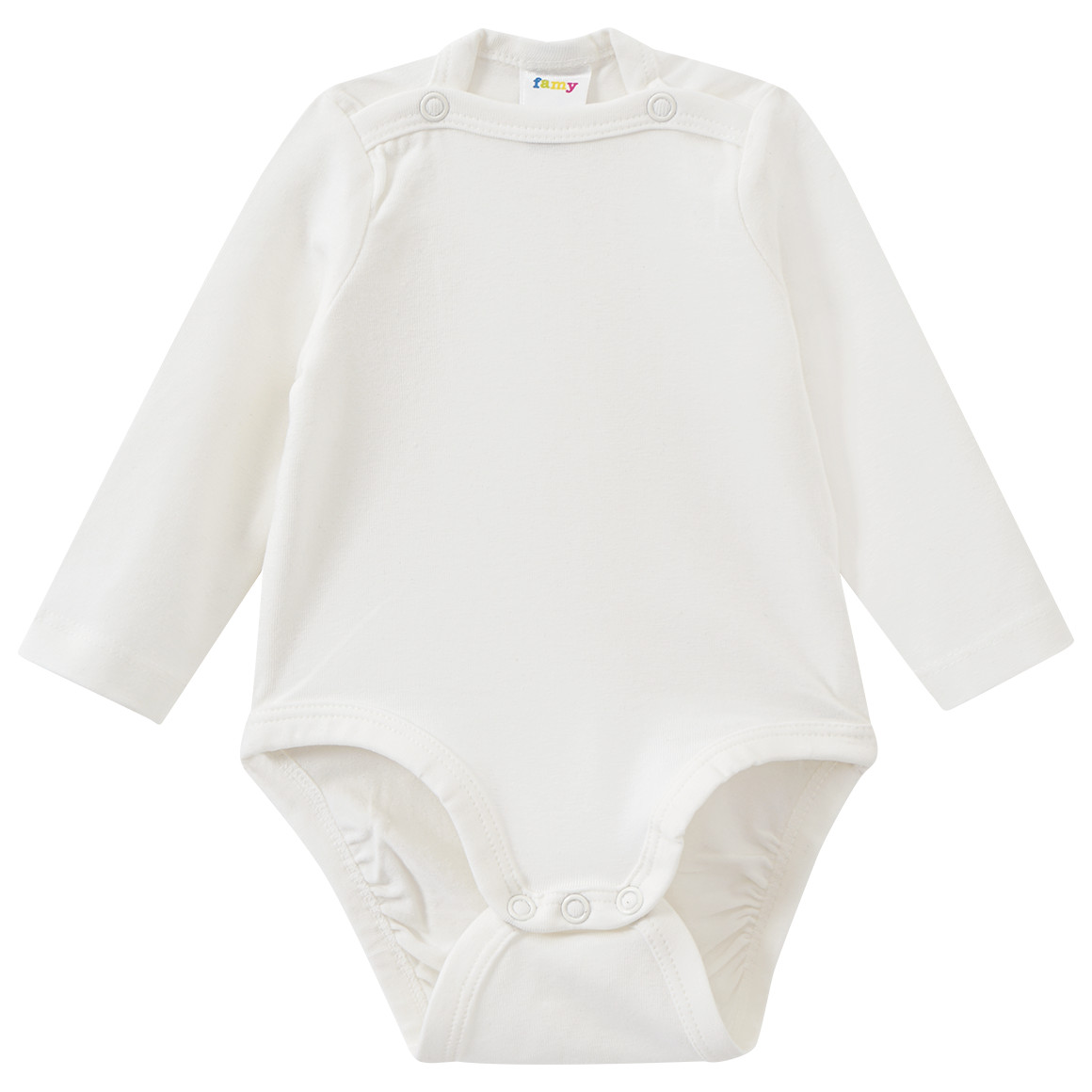 Famy 5 Baby Bodys im Basic-Look weiss