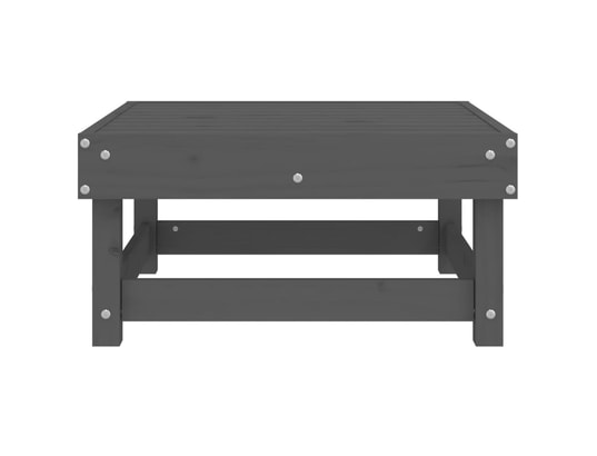 VIDAXL - Pouf Repose-pied de jardin gris bois de pin massif