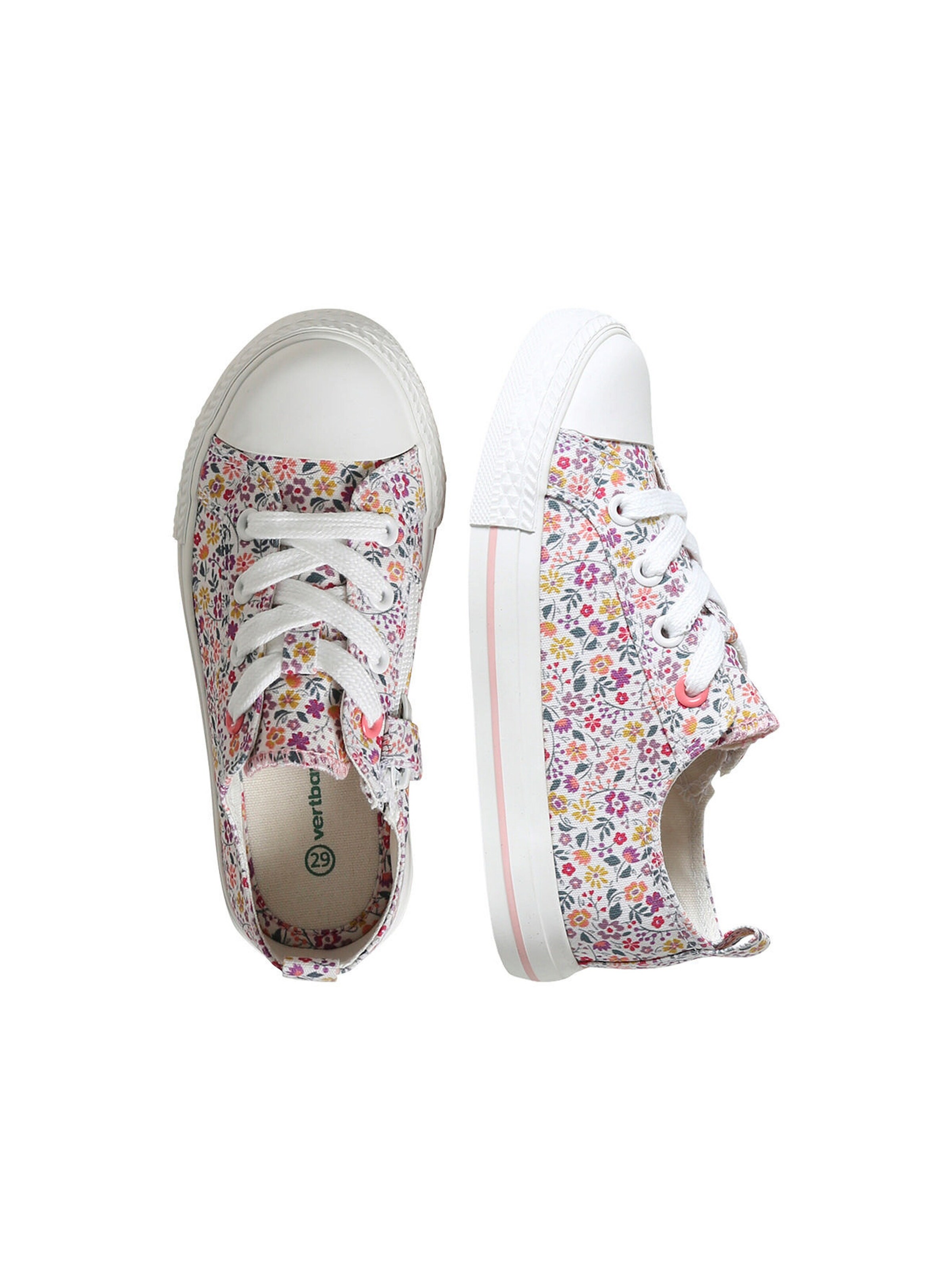 Vertbaudet Mädchen Stoff-Sneakers mit Reißverschluss blush