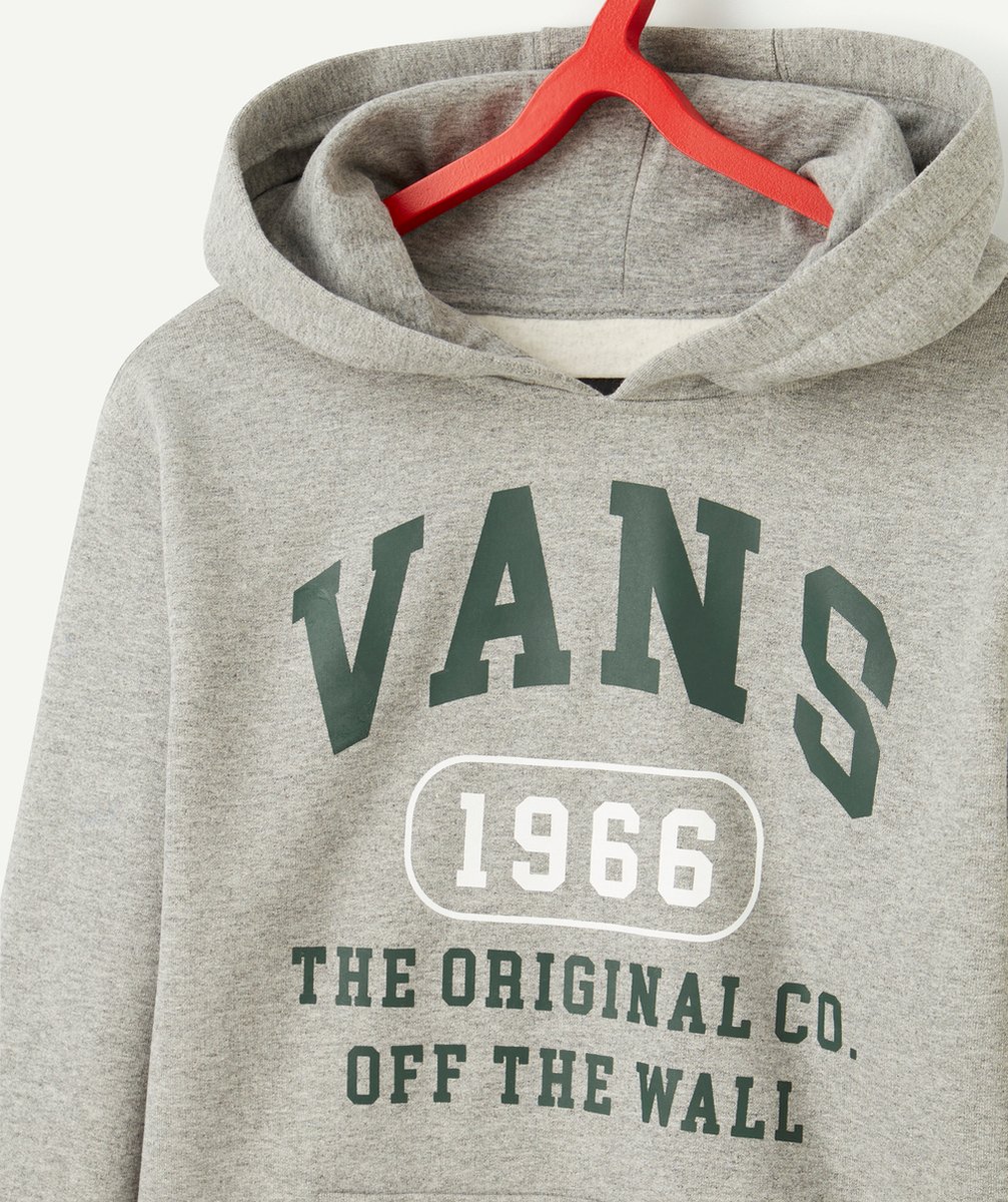 VANSSWEAT À CAPUCHE THE ORIGINAL GRIS AVEC LOGO VERT ET BLANC
