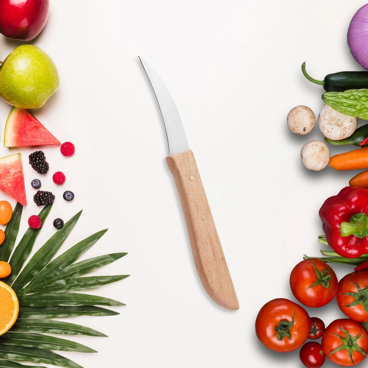Couteau de cuisine éplucheur manche en bois