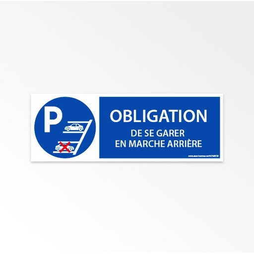 Signalétique Obligation de se garer en marche arrière - ISO 7010