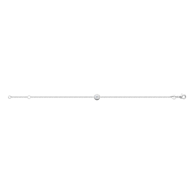 Bracelet Femme - Argent 925 - Oxyde de zirconium - Longueur : 18 cm
