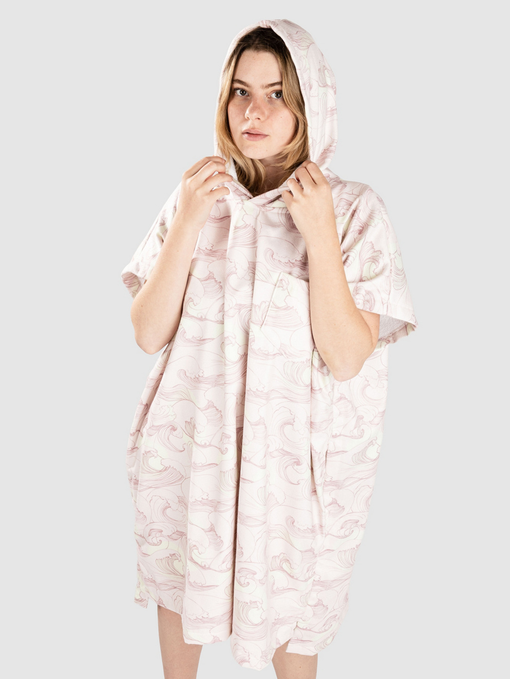 After Japan Waves Surf Poncho soft pink