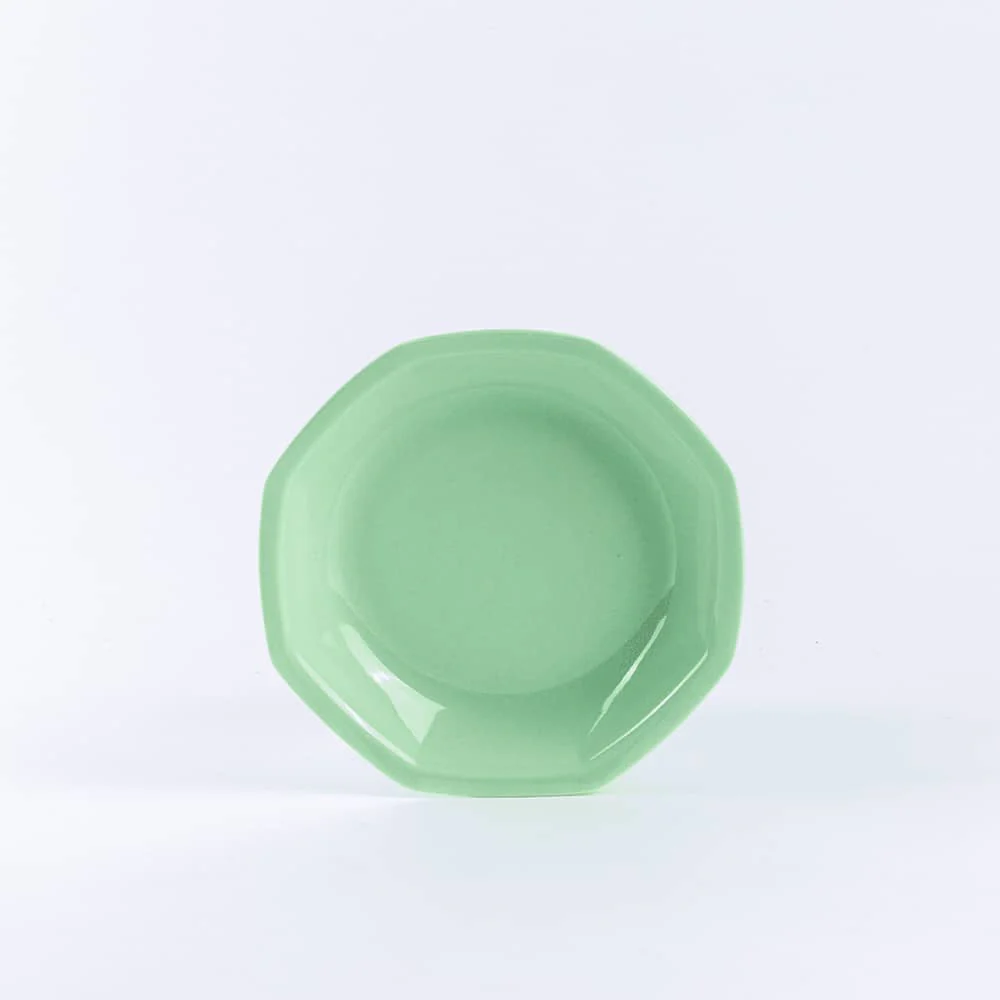 Assiette creuse octogonale verte OGRE La Fabrique