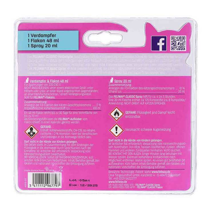 Feliway Classic Kombi-Set für Katzen, 68 ml