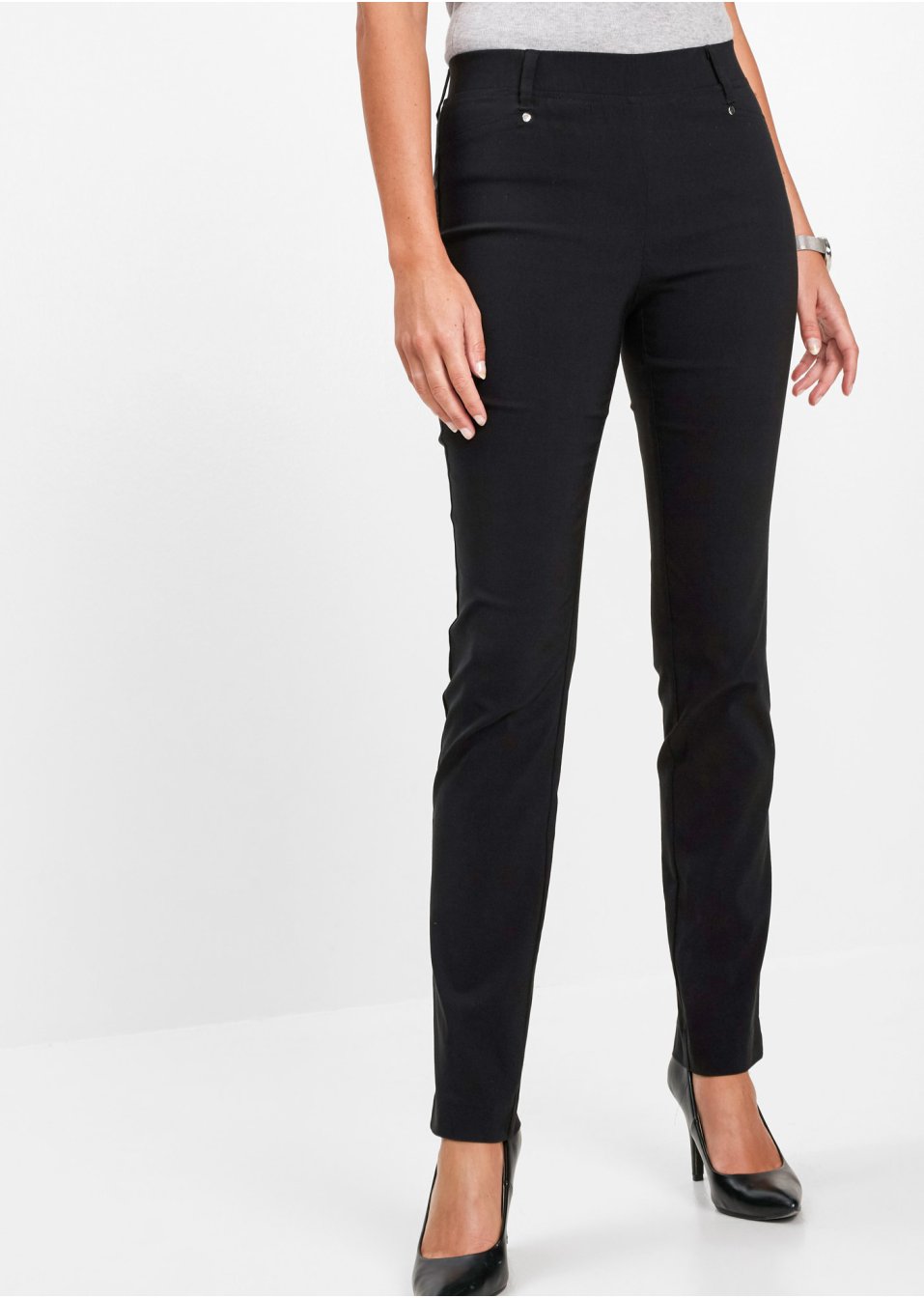 Pantalon extensible à taille élastiquée