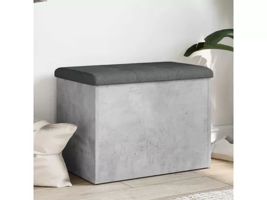 Banc de rangement gris béton 62x42x45 cm bois d'ingénierie