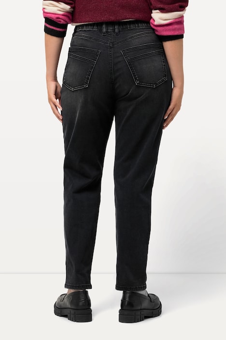 Mom-Jeans, Saumumschlag, Ziernaht, Komfortbund
