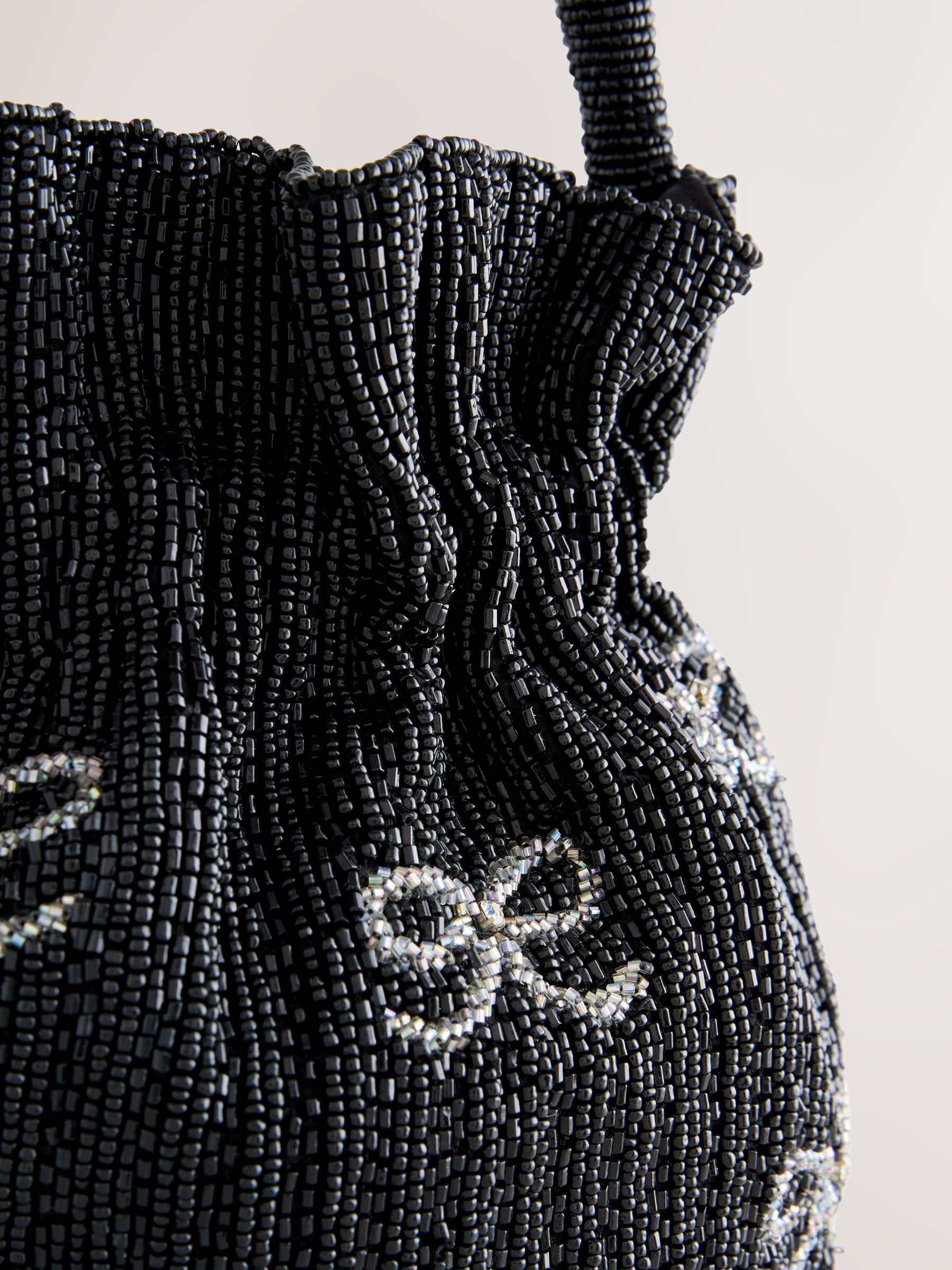 Zwart - Sparkle Bow Embellished Bucket Bag